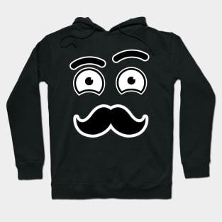 Curious Moustache Face Hoodie